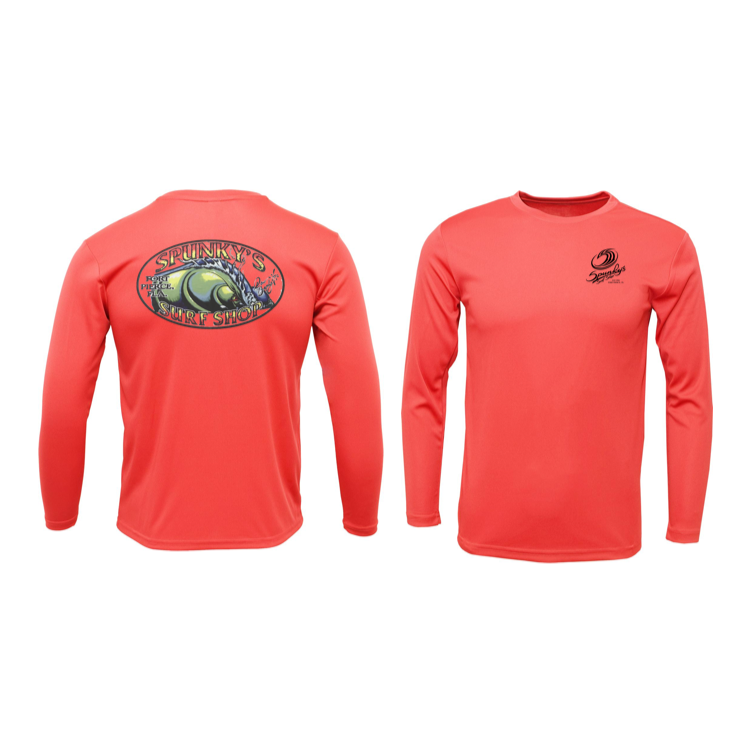 Spunky's - Performance Long Sleeve - The Wave - Men - UPF 50-Performance T-Shirts-Spunky's-Coral-S-Men-Spunkys Surf Shop LLC