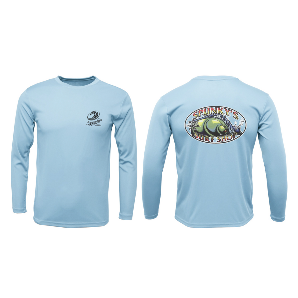 Spunky's - Performance Long Sleeve - The Wave - Men - UPF 50-Performance T-Shirts-Spunky's-Ice Blue-S-Men-Spunkys Surf Shop LLC