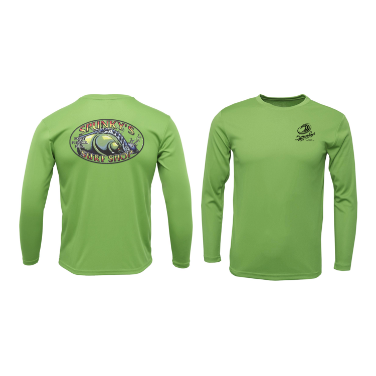 Spunky's - Performance Long Sleeve - The Wave - Men - UPF 50-Performance T-Shirts-Spunky's-Olive-S-Men-Spunkys Surf Shop LLC