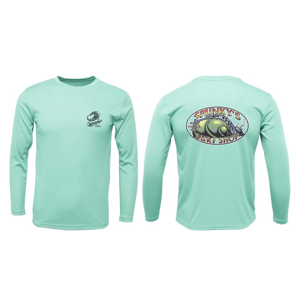 Spunky's - Performance Long Sleeve - The Wave - Men - UPF 50-Performance T-Shirts-Spunky's-Seafoam-S-Men-Spunkys Surf Shop LLC