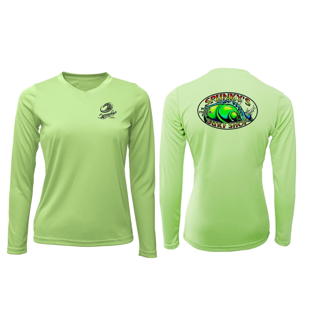 Spunky's - Performance Long Sleeve - The Wave - Women - UPF 50-Performance T-Shirts-Spunky's-XS-Women-Olive-Spunkys Surf Shop LLC