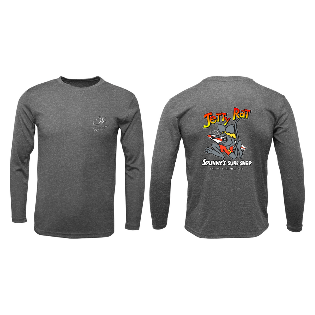 Spunky's - Performance Sleeve - Jetty Rat - Children - UPF 50-Performance T-Shirts-Spunky's-XS-Heather Grey-Spunkys Surf Shop LLC