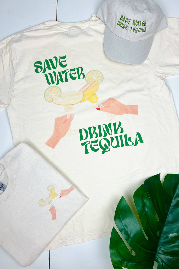 Spunky's - Save Water Drink Tequila - T-Shirt - Women-T-Shirts-Spunky's-Small-Ivory-Spunkys Surf Shop LLC