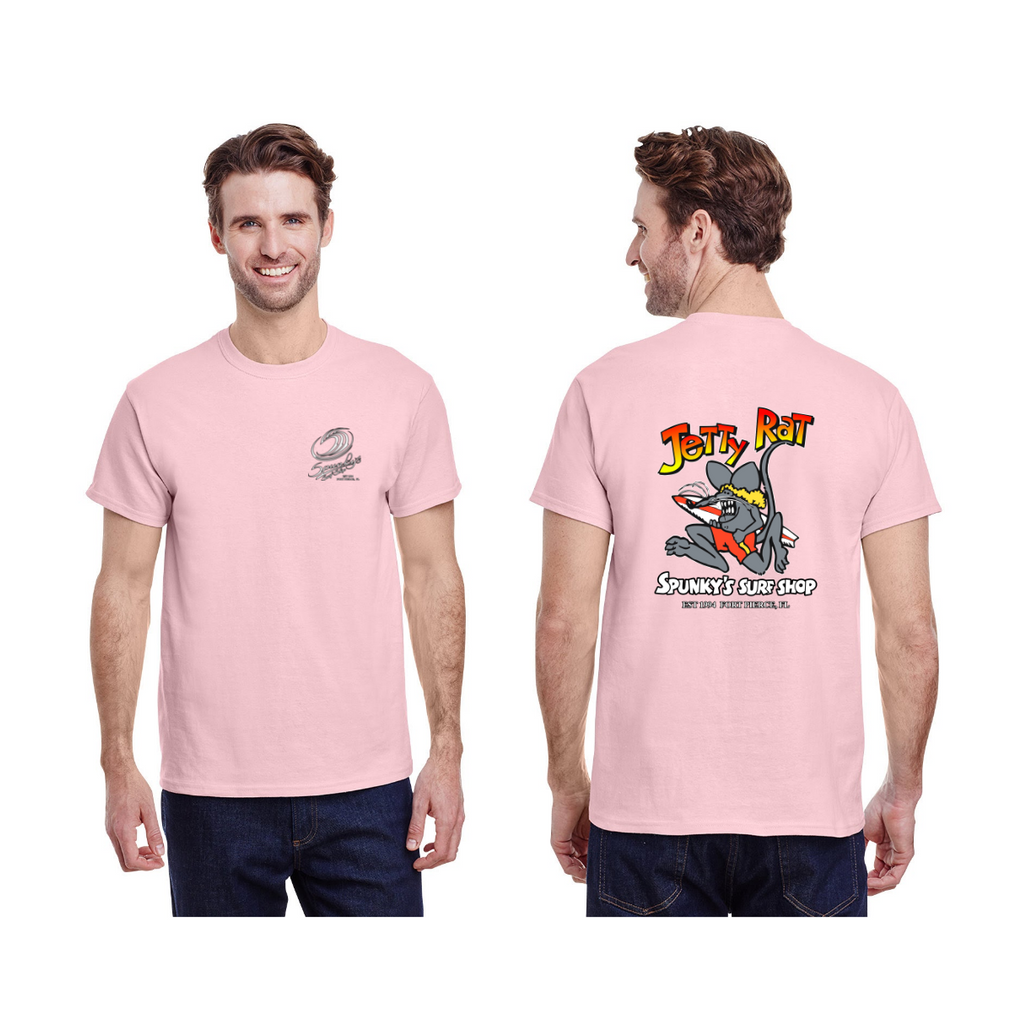 Spunky's - T-Shirt - Jetty Rat - Men-T-Shirts-Spunky's-S-Men-Light Pink-Spunkys Surf Shop LLC