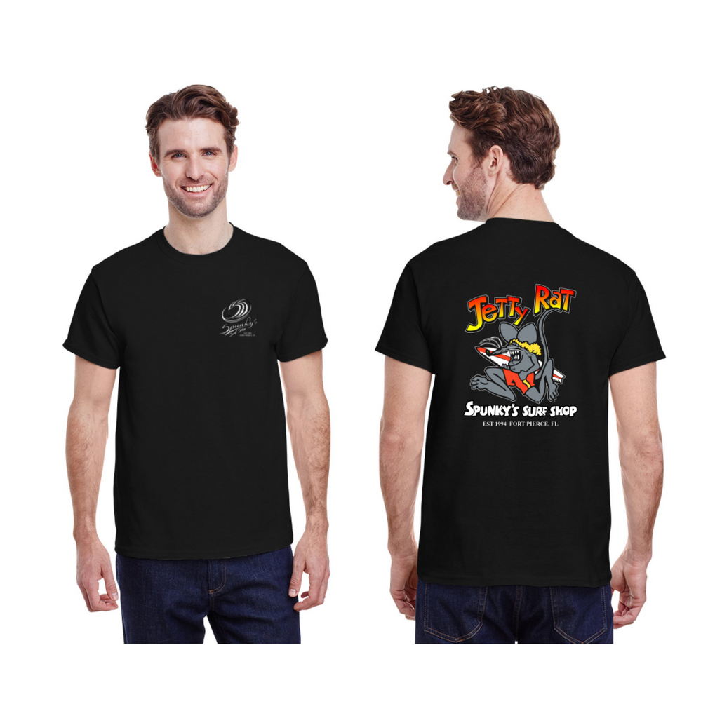 Spunky's - T-Shirt - Jetty Rat - Men-T-Shirts-Spunky's-S-Men-Black-Spunkys Surf Shop LLC