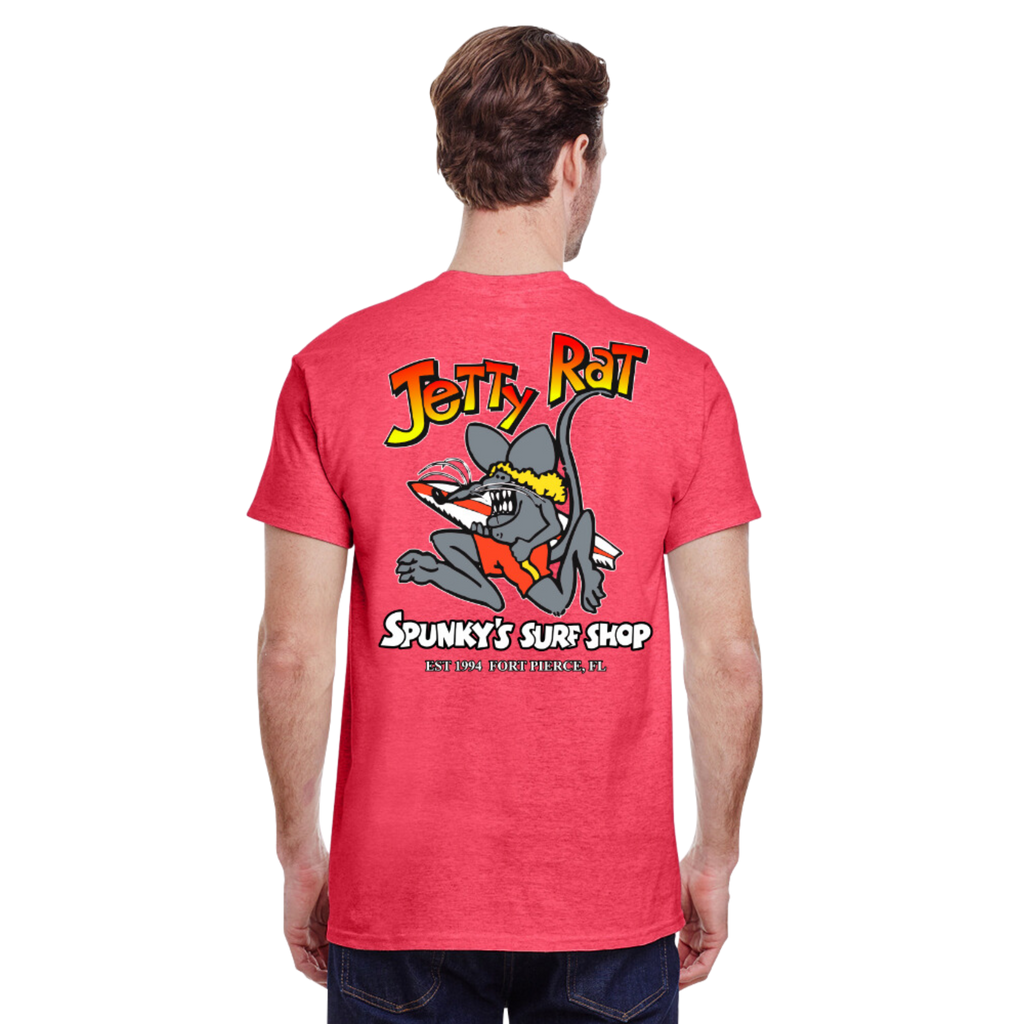 Spunky's - T-Shirt - Jetty Rat - Men-T-Shirts-Spunky's-S-Men-Heather Red-Spunkys Surf Shop LLC