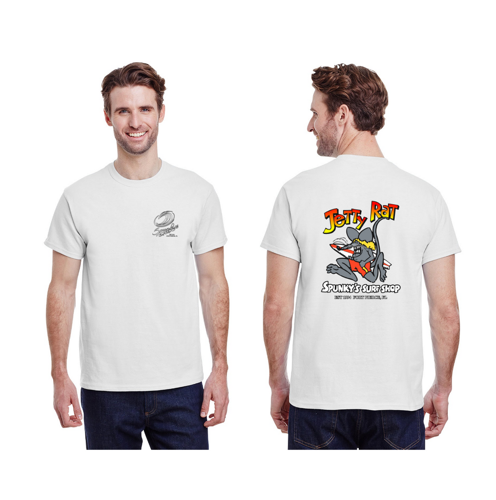 Spunky's - T-Shirt - Jetty Rat - Men-T-Shirts-Spunky's-S-Men-White-Spunkys Surf Shop LLC
