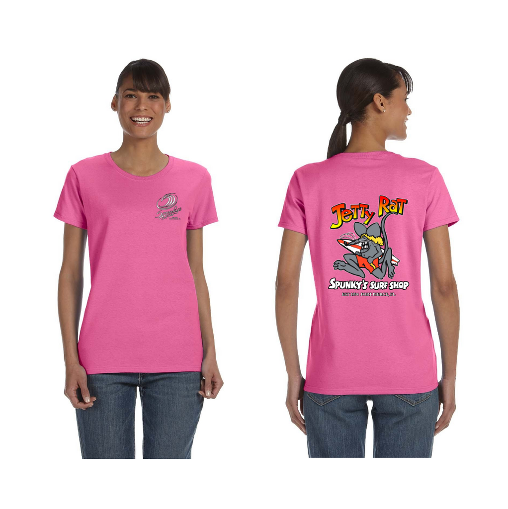 Spunky's - T-Shirt - Jetty Rat - Womens-T-Shirts-Spunky's-XS-Women-Pink-Spunkys Surf Shop LLC