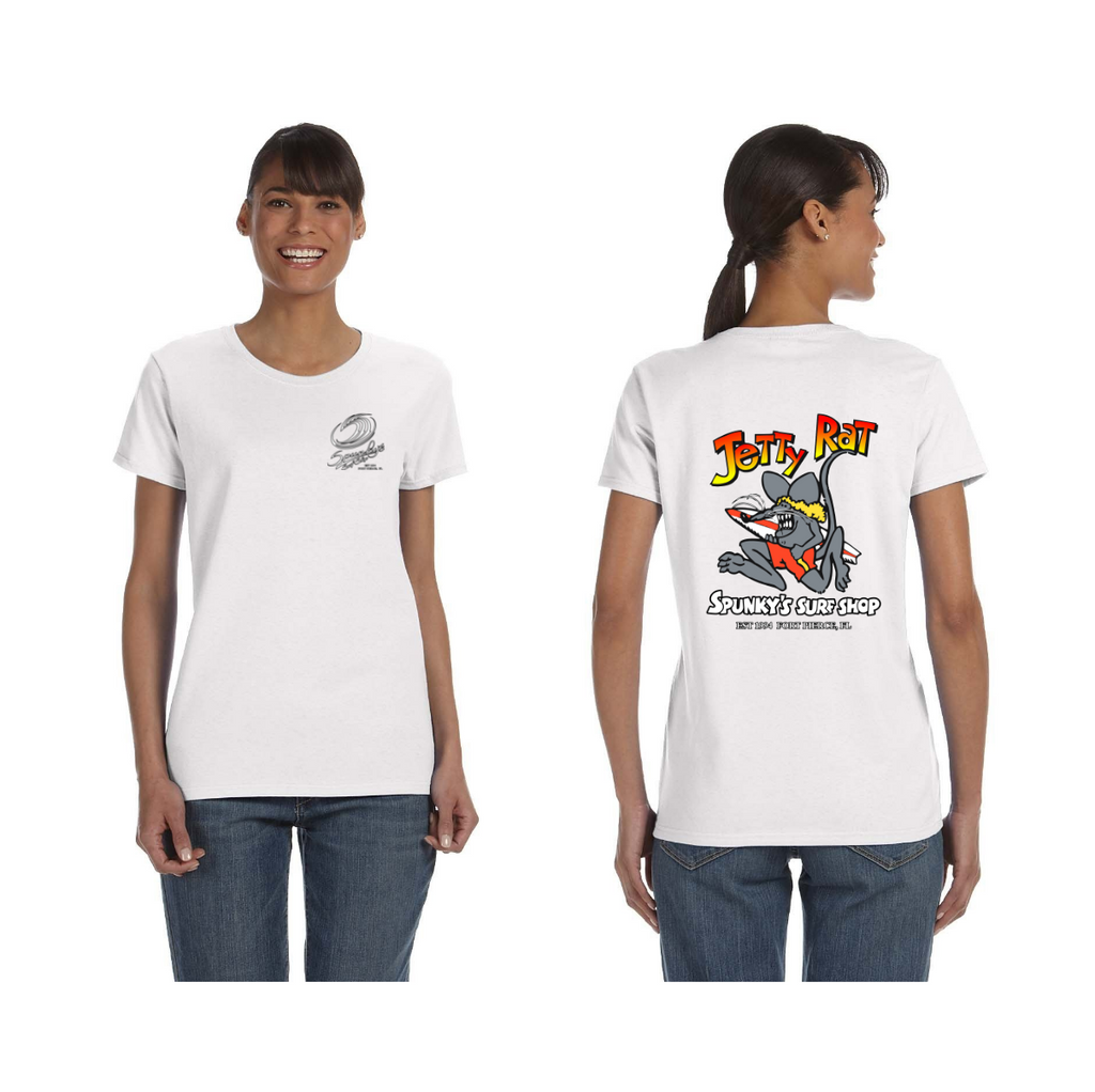 Spunky's - T-Shirt - Jetty Rat - Womens-T-Shirts-Spunky's-S-Women-White-Spunkys Surf Shop LLC