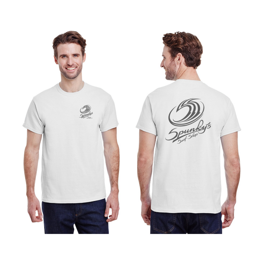 Spunky's - T-Shirt - SSS Logo - Mens-T-Shirts-Spunky's-S-Men-White & Grey Logo-Spunkys Surf Shop LLC