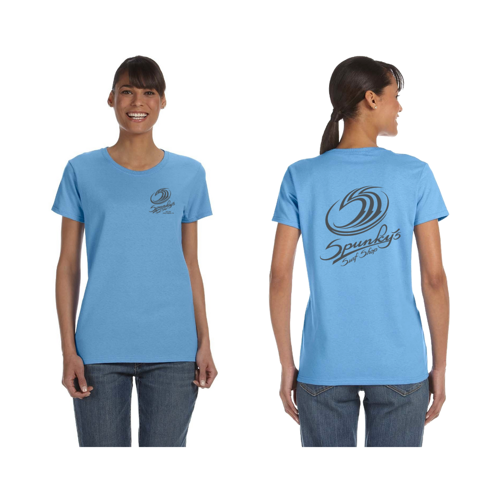 Spunky's - T-Shirt - Sss Logo - Women-T-Shirts-Spunky's-XS-Women-Carolina Blue-Spunkys Surf Shop LLC