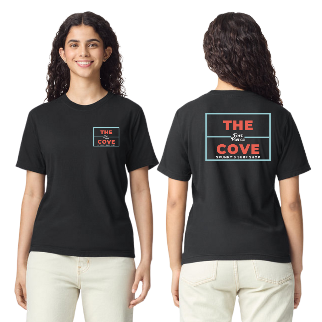 Spunky's - T-Shirt - The Cove - Unisex-T-Shirts-Spunky's-Black & Red Cove Logo-S-Spunkys Surf Shop LLC