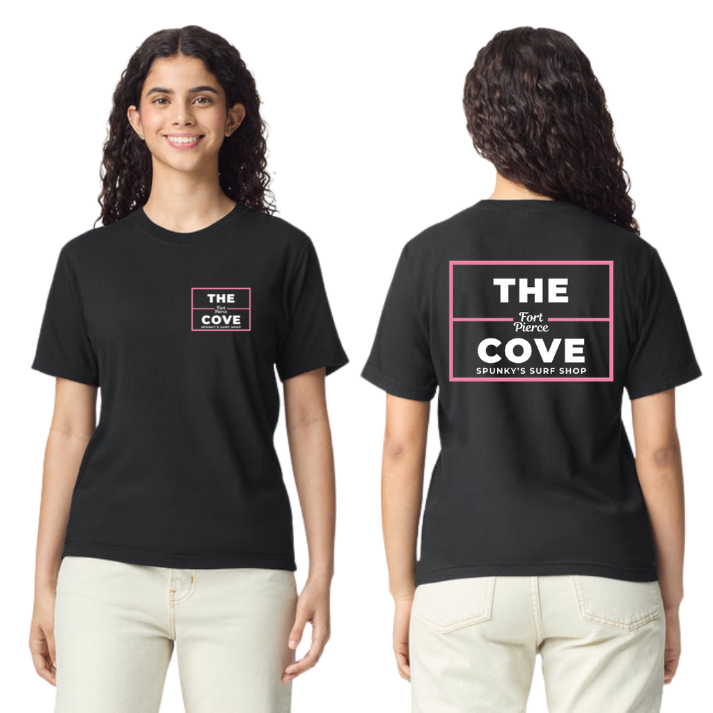Spunky's - T-Shirt - The Cove - Unisex-T-Shirts-Spunky's-Black & Pink Cove Logo-S-Spunkys Surf Shop LLC