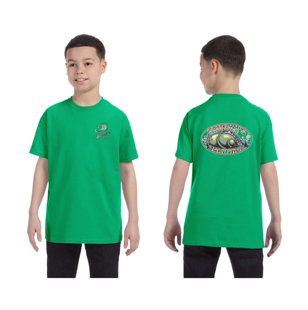 Spunky's - T-Shirt - The Wave - Children-T-Shirts-Spunky's-XS-Children-Green-Spunkys Surf Shop LLC