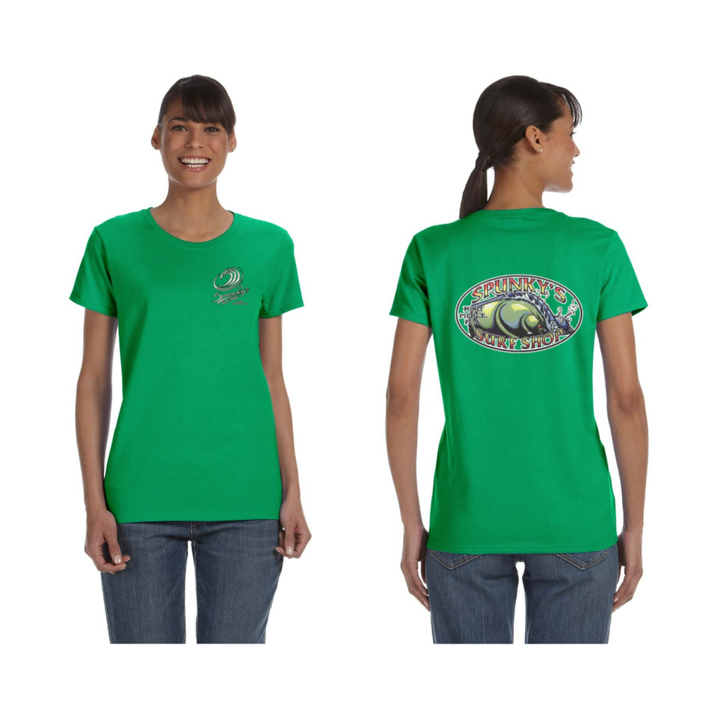 Spunky's - T-Shirt - The Wave - Women-T-Shirts-Spunky's-S-Green-Spunkys Surf Shop LLC