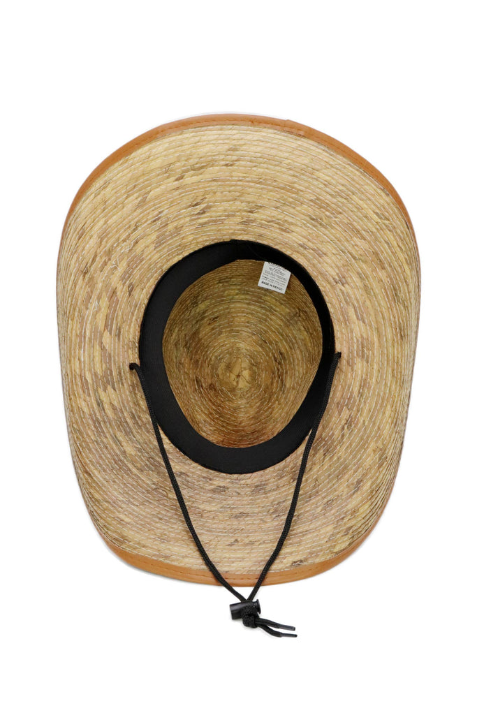 Cap Zone - Vegan Leather Trim Tycoon Palm Straw Cowboy Hat-Cap Zone-Tan-Spunkys Surf Shop LLC