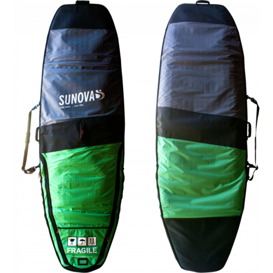 Sunova - Board Bag - Flow, Acid, Soul, Creek - Style A1-Board-Bags-Sunova-7'5"-Black/Silver-Spunkys Surf Shop LLC