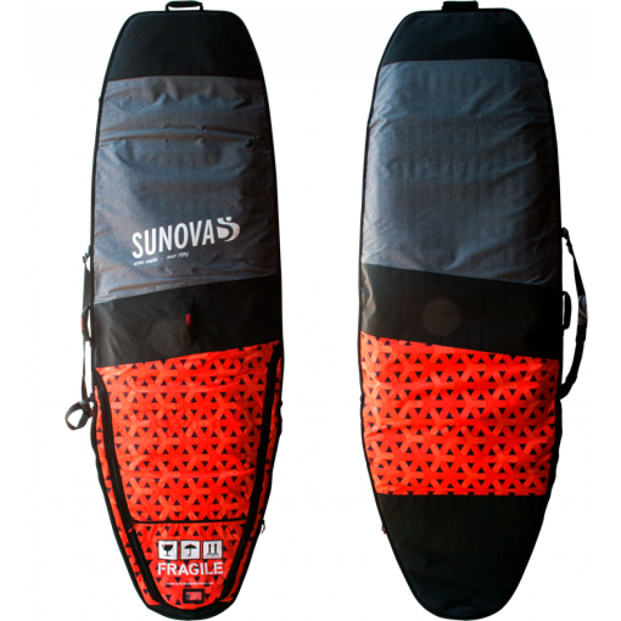 Sunova - Board Bag - Flow, Acid, Soul, Creek - Style A1-Board-Bags-Sunova-7'5"-Black/Silver-Spunkys Surf Shop LLC