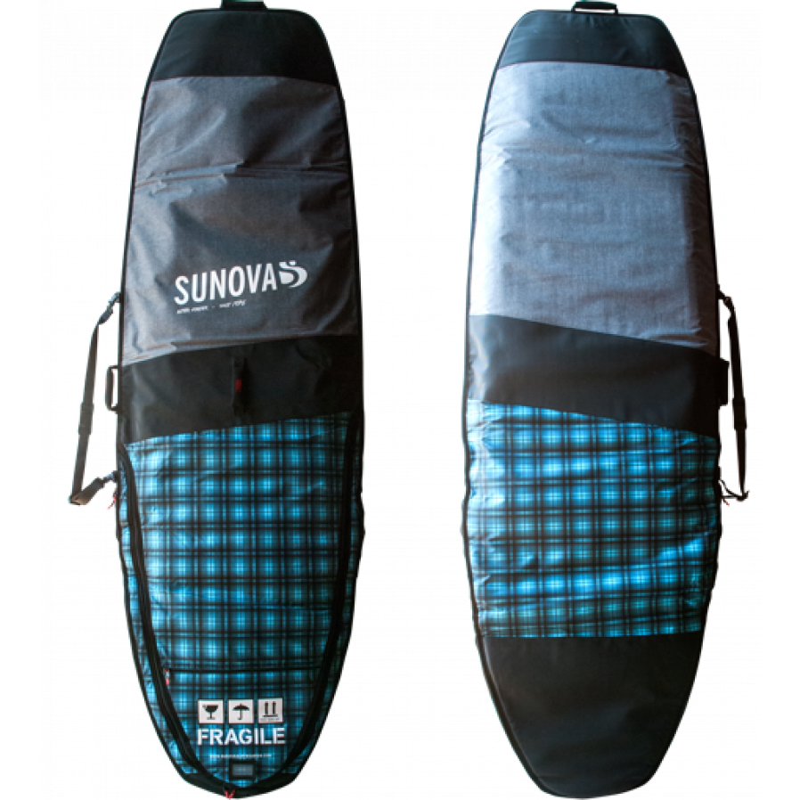 Sunova - Board Bag - Flow, Acid, Soul, Creek - Style A1-Board-Bags-Sunova-7'5"-Black/Silver-Spunkys Surf Shop LLC