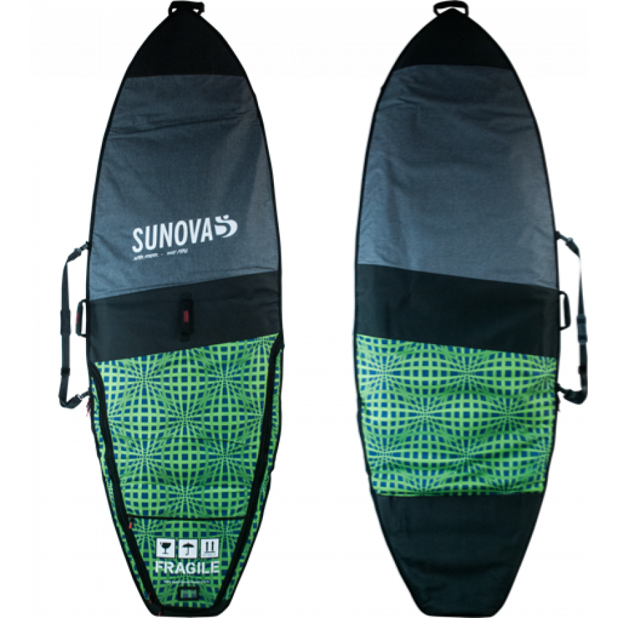 Sunova - Board Bag - Flow, Acid, Soul, Creek - Style A1-Board-Bags-Sunova-7'7"-Black/Silver-Spunkys Surf Shop LLC