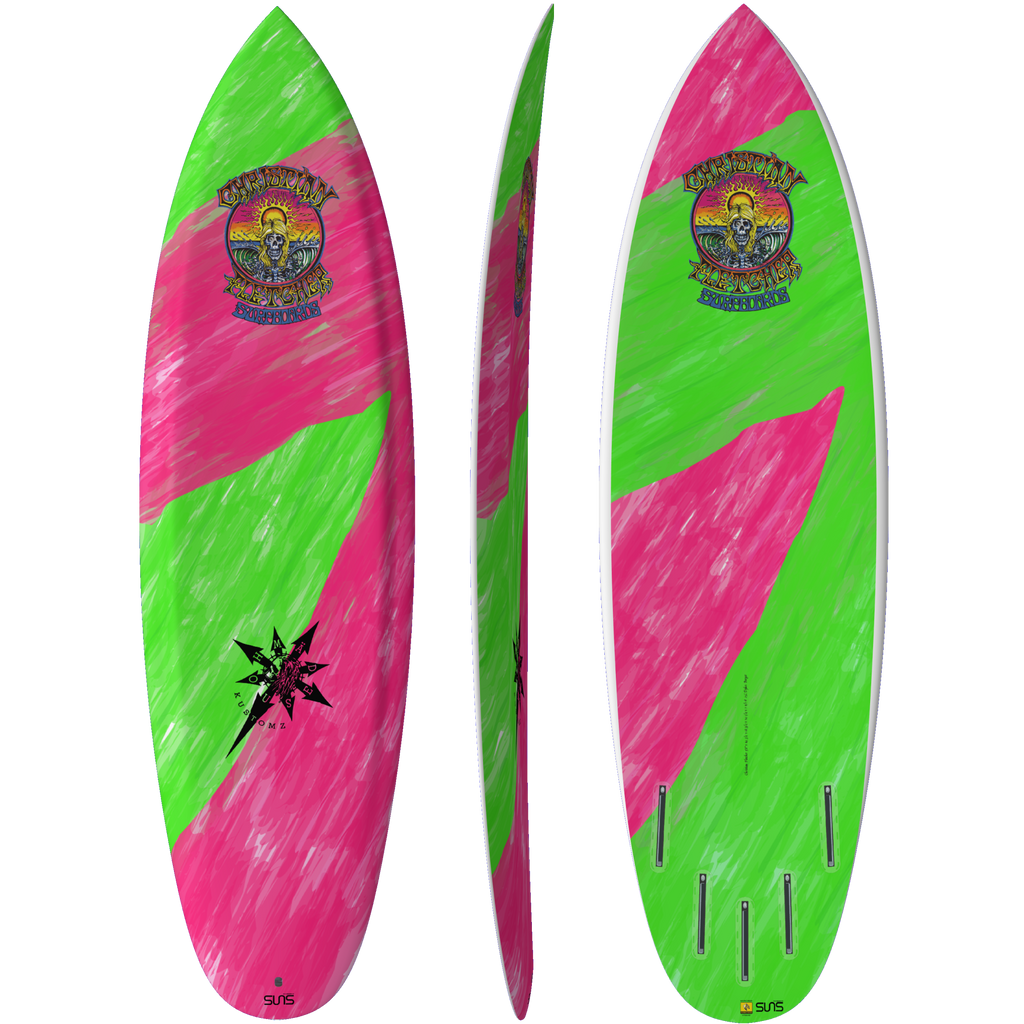 Sunova - Christian Fletcher - Loose Juice - Suns Tec-Shortboards-Sunova-Acid Green & Red-5'9"-Spunkys Surf Shop LLC