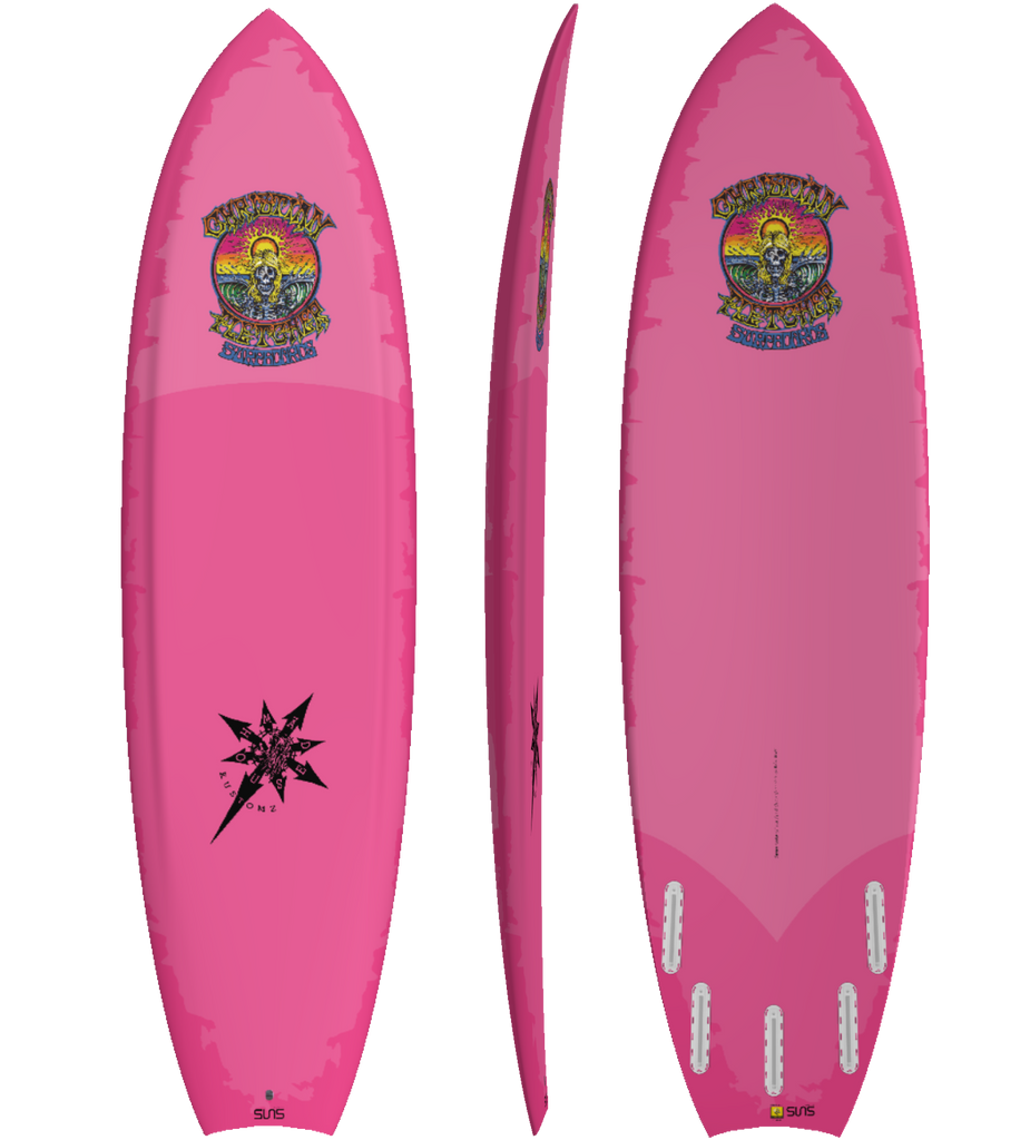 Sunova - Christian Fletcher - Moon Tail - Suns Tec-Shortboards-Sunova-Pink-5'7"-Spunkys Surf Shop LLC