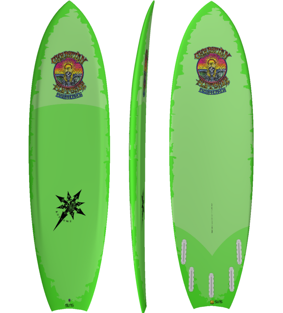Sunova - Christian Fletcher - Moon Tail - Suns Tec-Shortboards-Sunova-Green-5'7"-Spunkys Surf Shop LLC