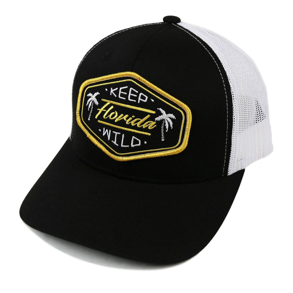 Sunshine State - Keep Florida Wild - Hat - Black & White-Hats-Sunshine State-Spunkys Surf Shop LLC