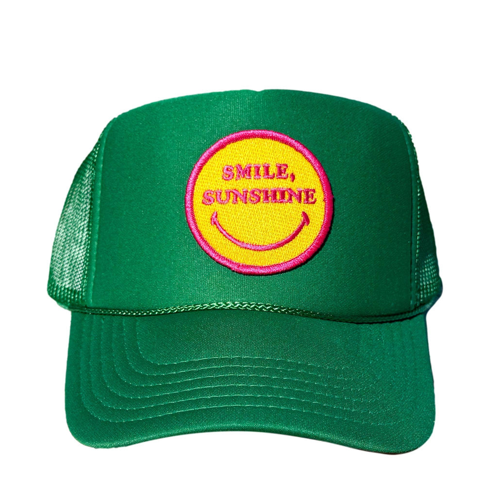 Sunshine State - Smile Sunshine Trucker - Hat - Unisex-Hats-Sunshine State-Kelly Green-Spunkys Surf Shop LLC