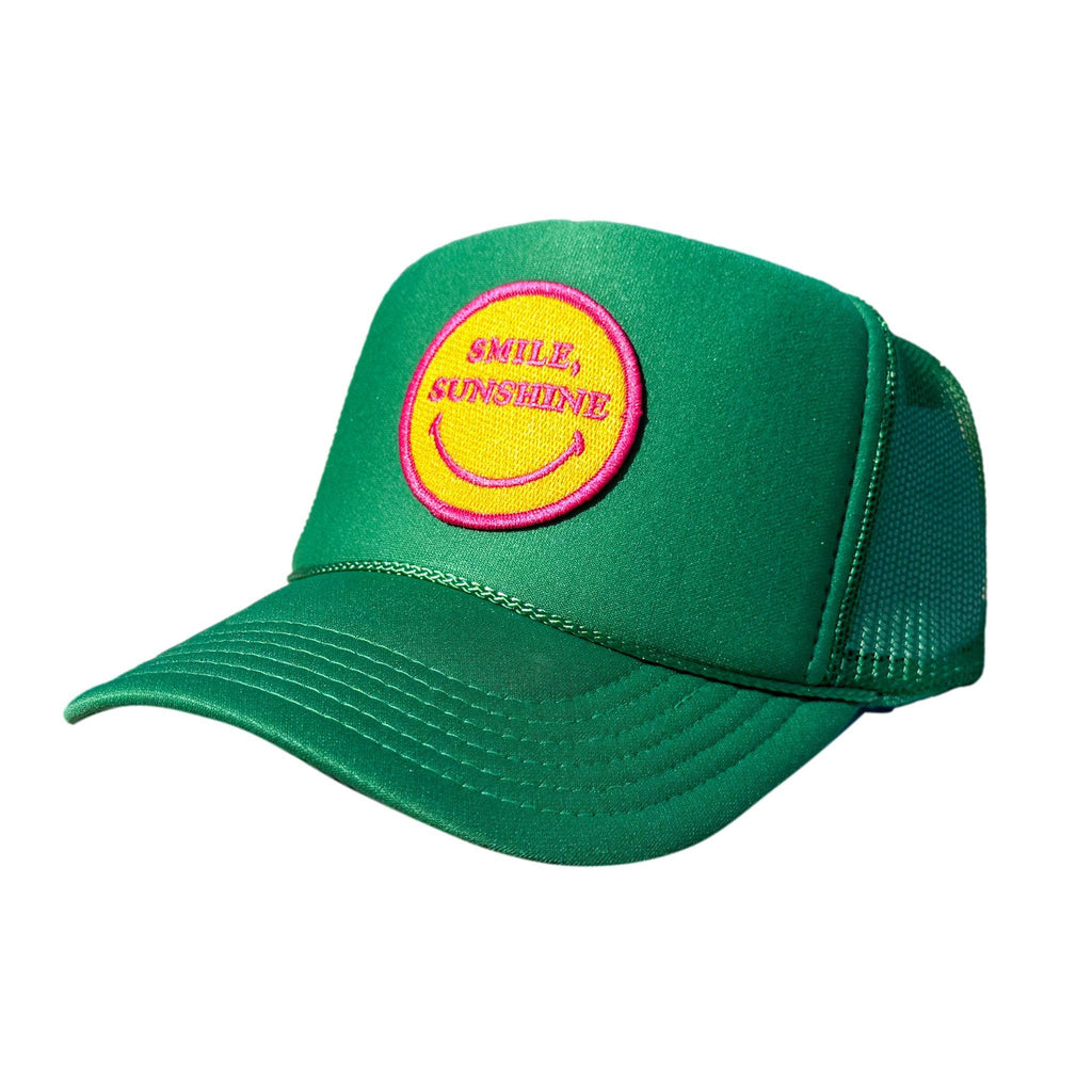 Sunshine State - Smile Sunshine Trucker - Hat - Unisex-Hats-Sunshine State-Kelly Green-Spunkys Surf Shop LLC