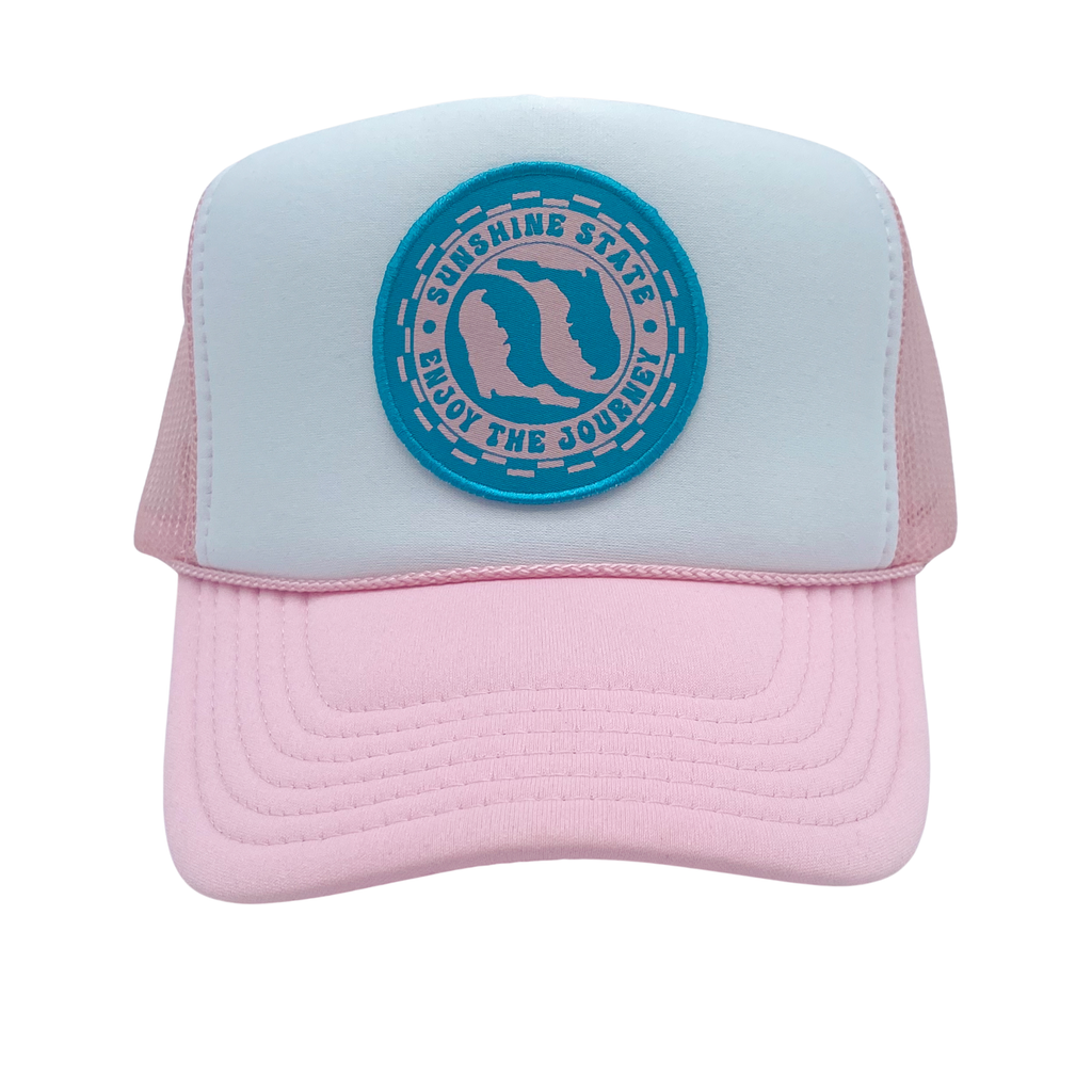 Sunshine State - Yin Yang Florida Pink Trucker Hat - Unisex-Hats-Sunshine State-Spunkys Surf Shop LLC