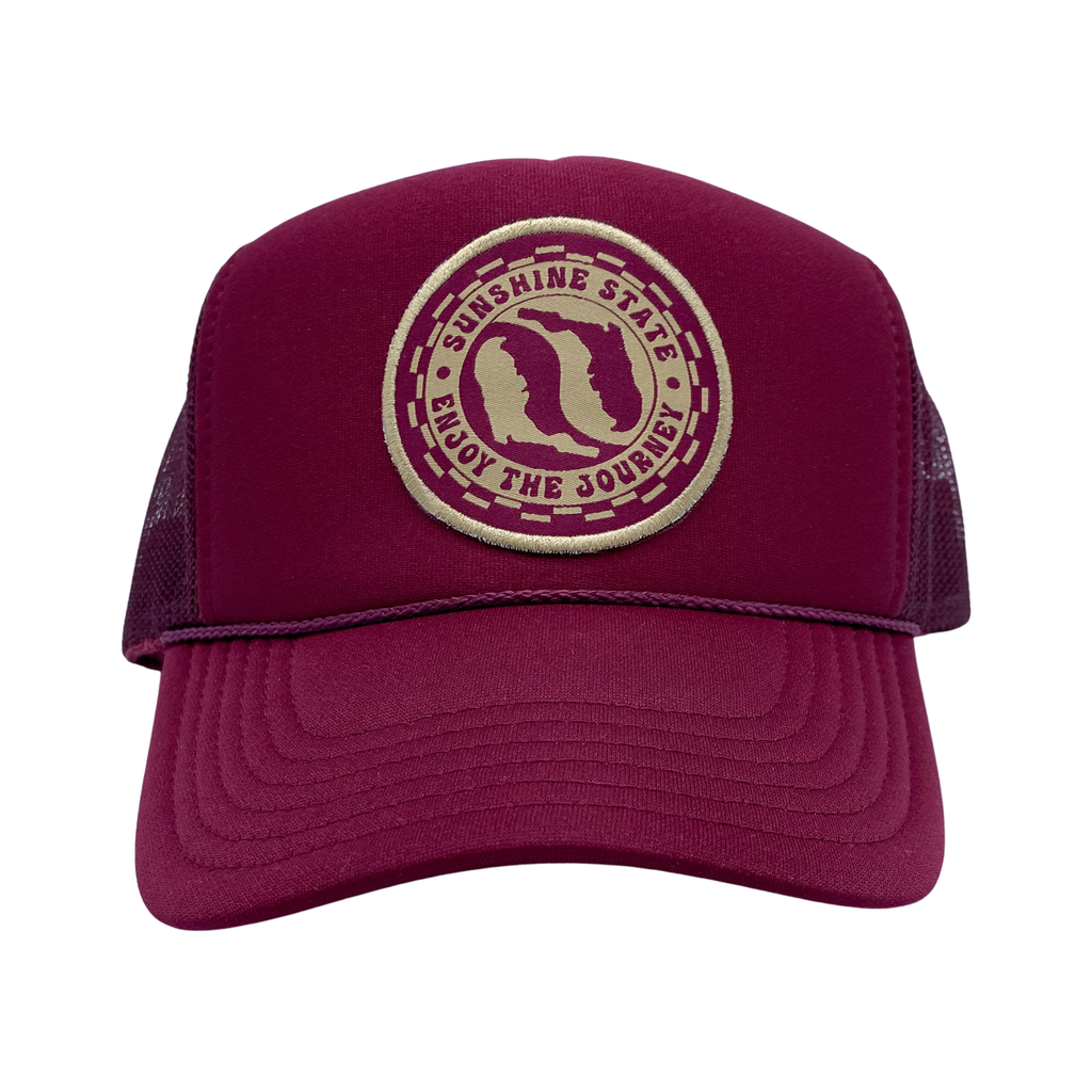 Sunshine State - Yin Yang Florida Red Trucker Hat - Unisex-Hats-Sunshine State-Spunkys Surf Shop LLC