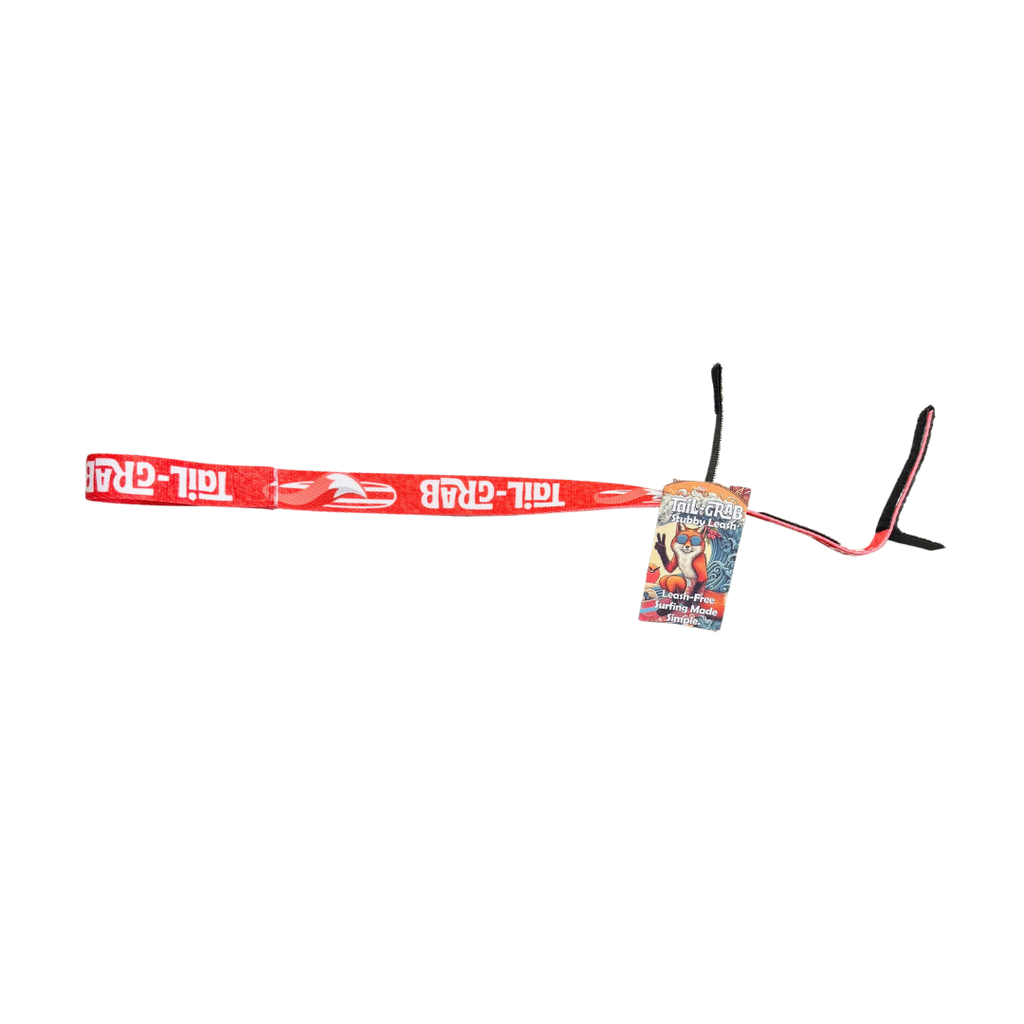 Tail-Grab - Longboard Surf leash-Leashes-Tail-Grab-Red-Spunkys Surf Shop LLC