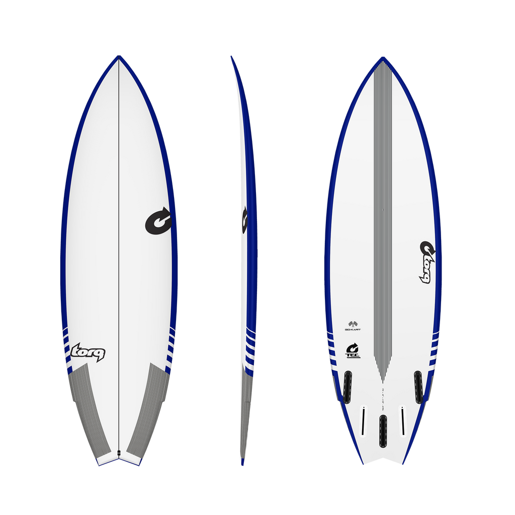 Torq - Go Kart TEC - Surfboard-Shortboards-Torq-White & Blue Rails-5'8-Spunkys Surf Shop LLC