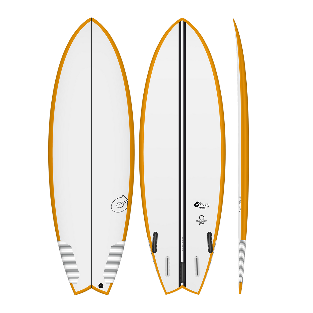 Torq - Summer Fish TEC - Surfboard-Funboards-Torq-Orange Rails-5'6"-Spunkys Surf Shop LLC