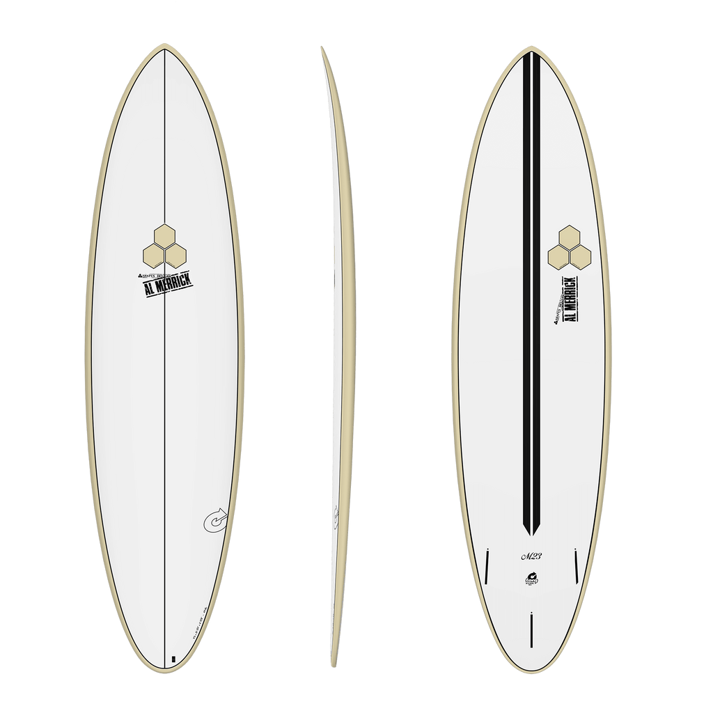Torq - X Lite M23 - Surfboard-Funboards-Channel Islands-White & Sand Rail-6'8"-Spunkys Surf Shop LLC