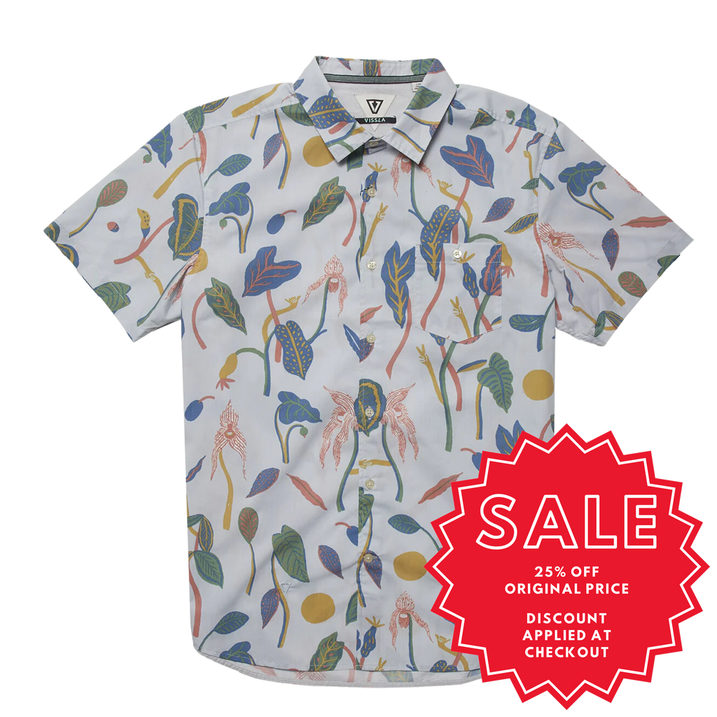 Vissla - Weird Weeds Short Sleeve - Eco Shirt - Mens-T-Shirts-Vissla-S-Mens-Clear Blue-Spunkys Surf Shop LLC