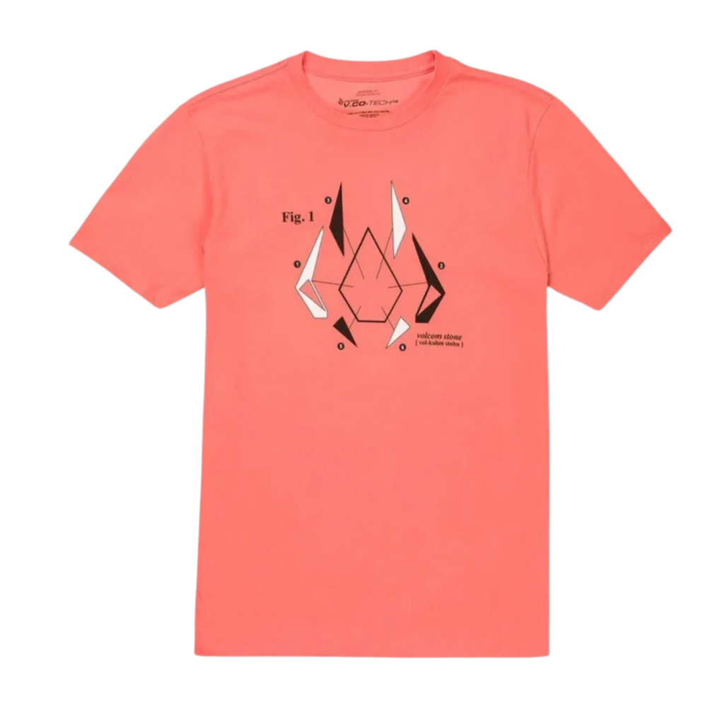 Volcom - Figure One Tech Short Sleeve - T-Shirts - Men-T-Shirts-Volcom-S-Men-Living Coral-Spunkys Surf Shop LLC