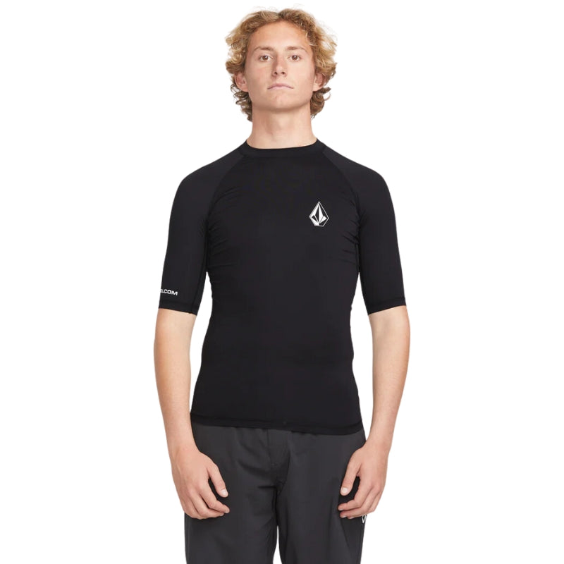 Volcom - Lido Short Sleeve - Lycra - Mens-Shorts-Volcom-Black-XS-Spunkys Surf Shop LLC