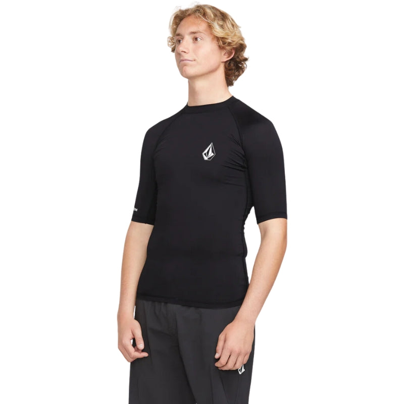 Volcom - Lido Short Sleeve - Lycra - Mens-Shorts-Volcom-Black-XS-Spunkys Surf Shop LLC