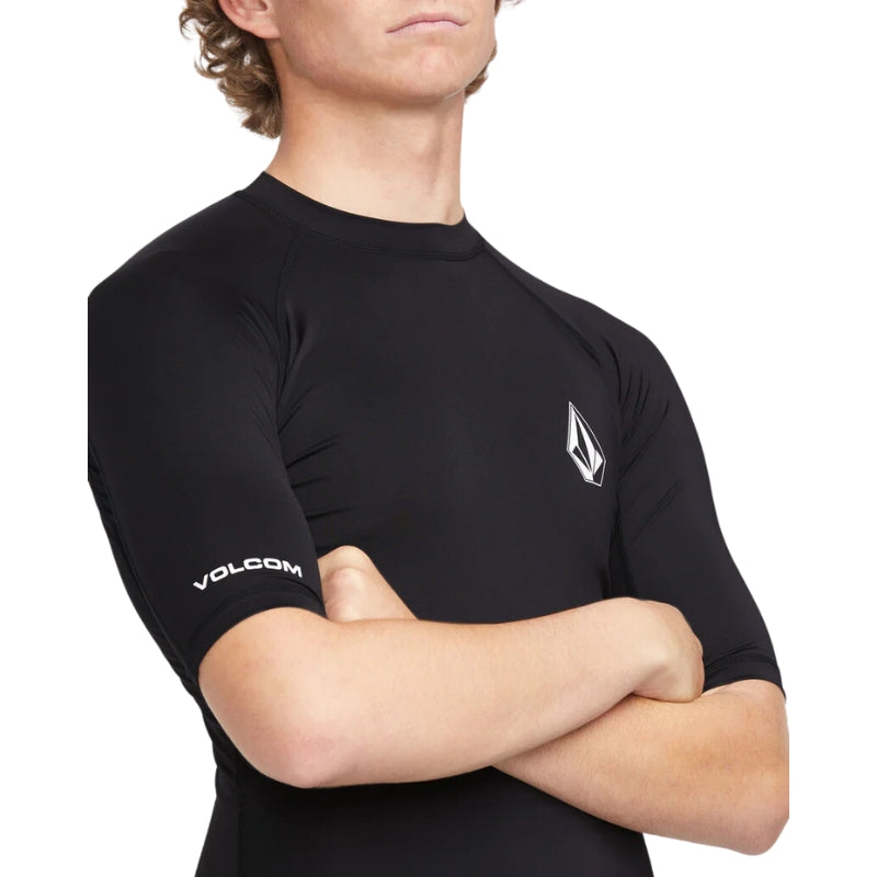 Volcom - Lido Short Sleeve - Lycra - Mens-Shorts-Volcom-Black-XS-Spunkys Surf Shop LLC