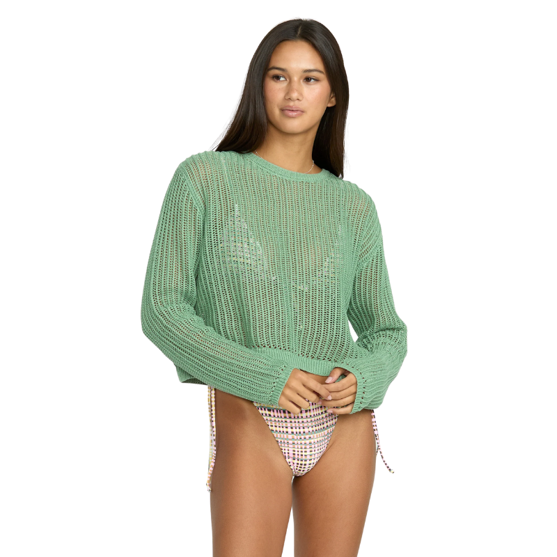 Volcom - Madame Shady - Sweater - Women-Sweaters-Volcom-XS-Seagreen-Spunkys Surf Shop LLC