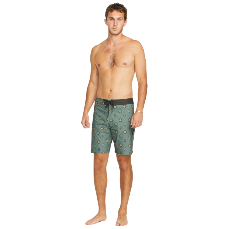 Volcom - Mister Fib Scallop Stoney - Boardshorts - Mens-Shorts-Volcom-Light Olive-28-Spunkys Surf Shop LLC