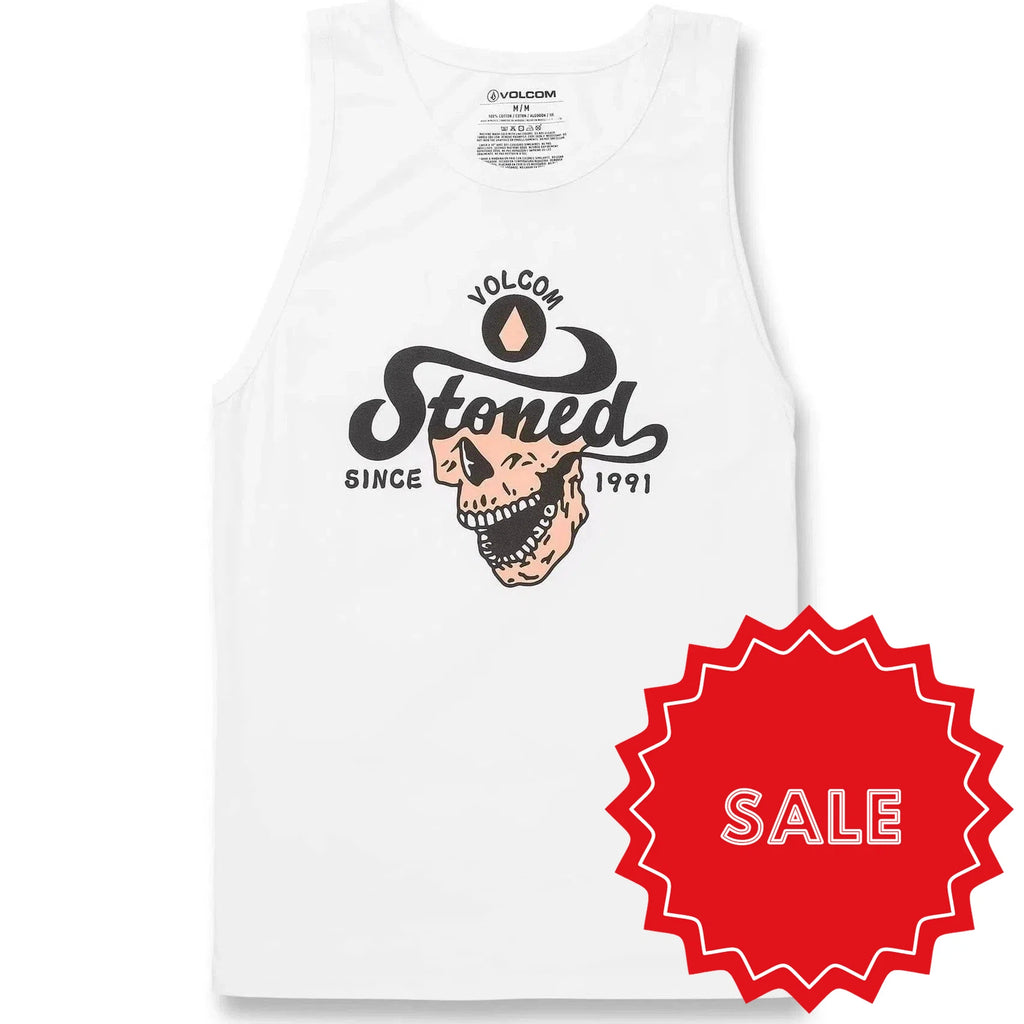 Volcom - Stoned2Thebone Tank - T-Shirts - Mens-T-Shirts-Volcom-S-Mens-White-Spunkys Surf Shop LLC